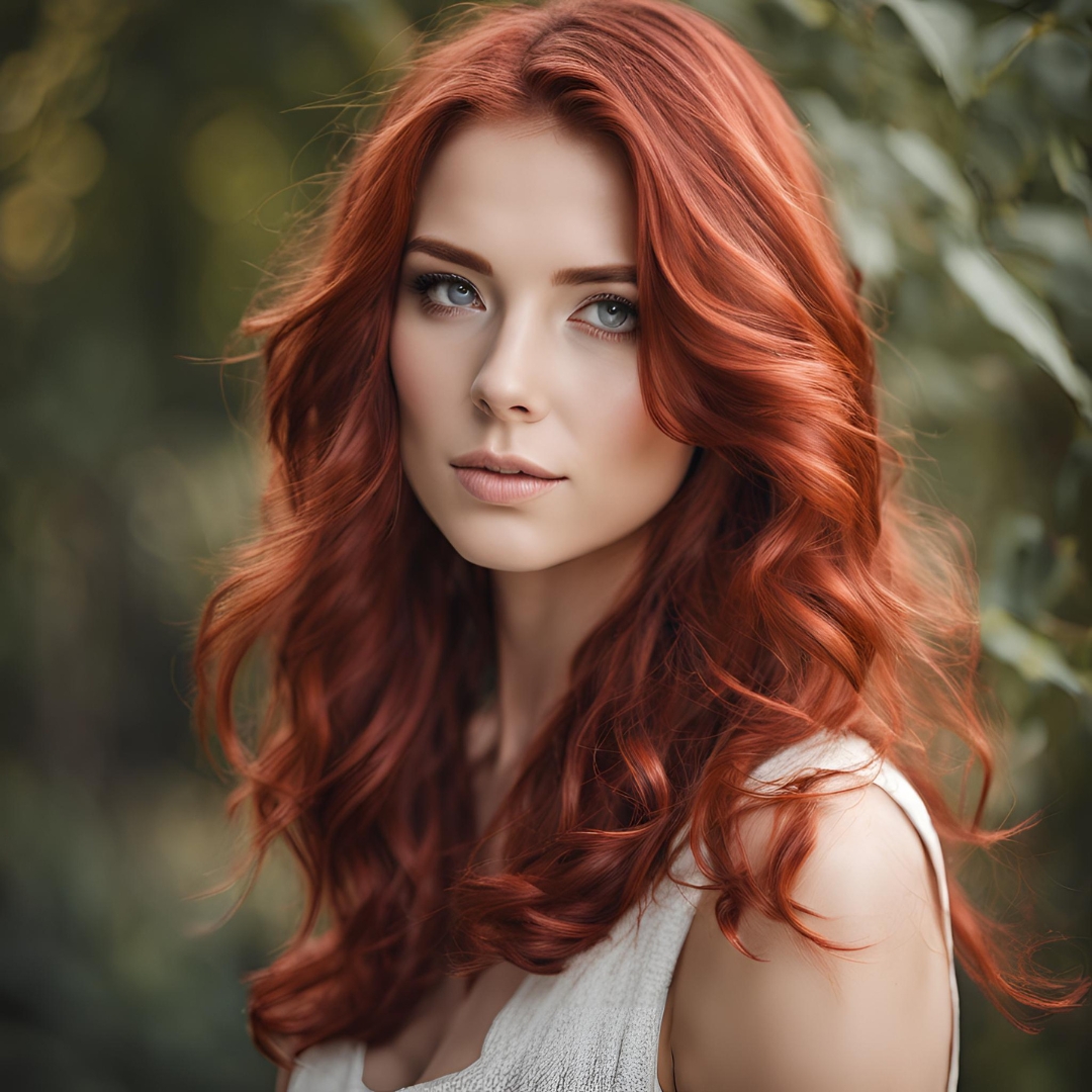 femme coloration cheveux auburn roux