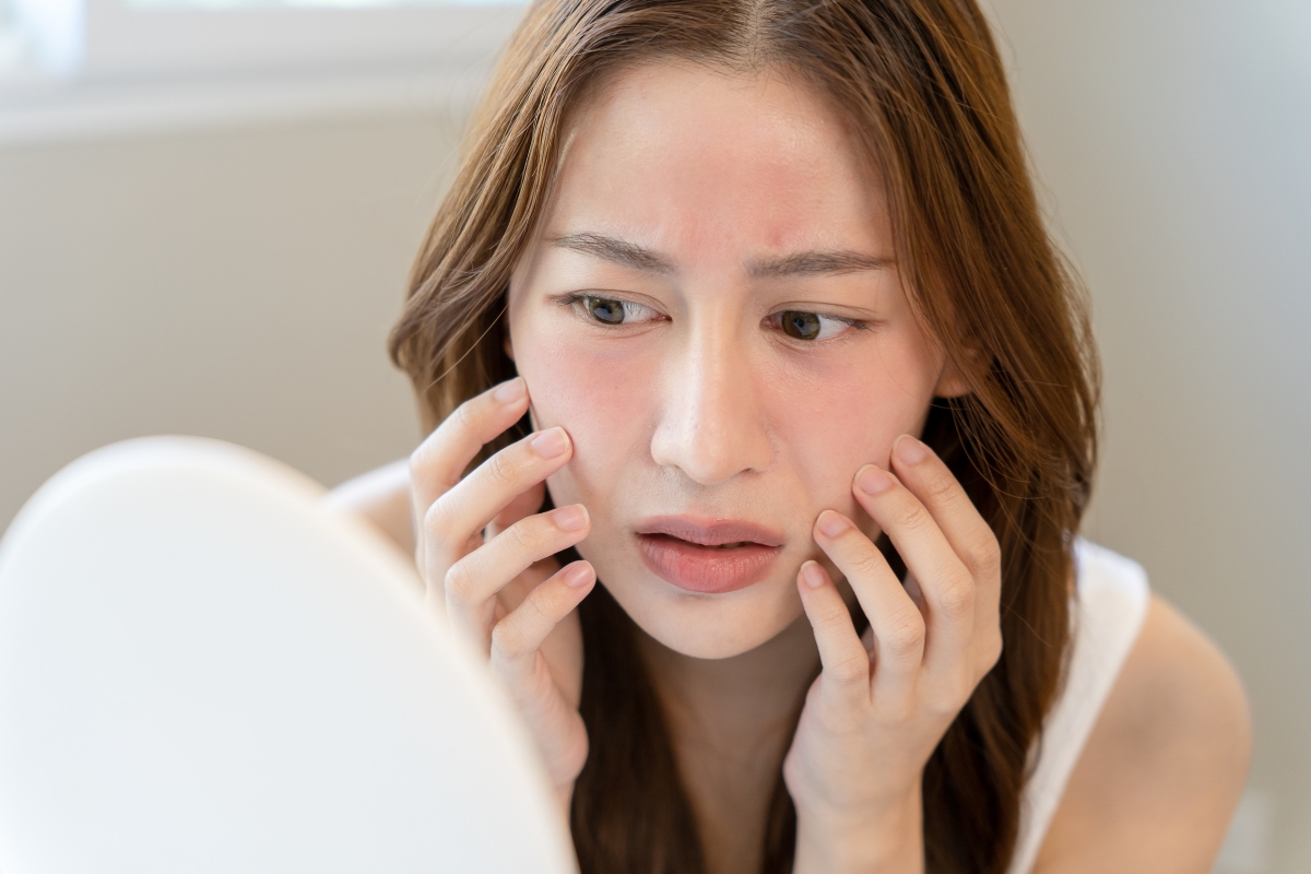 exemple d'une femme à la peau sensible