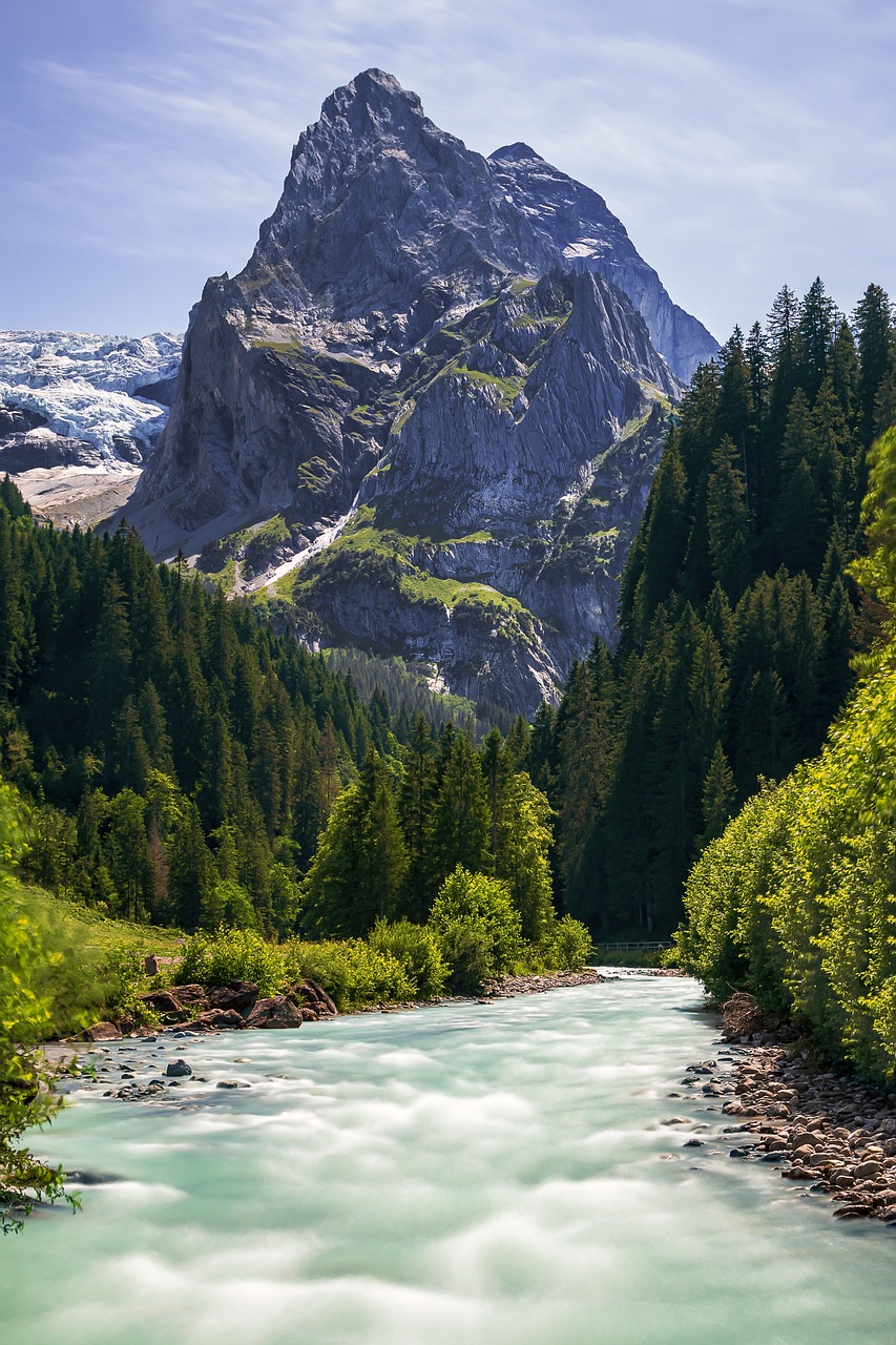 montagnes suisses et rivière